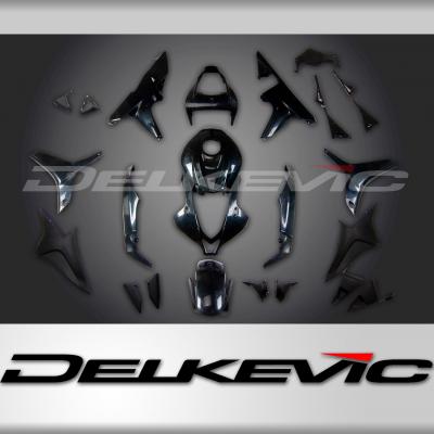 CBR600RR 07-08 23 PIECE FAIRING SET (INJECTION MOULDED) UNPAINTED BLACK 