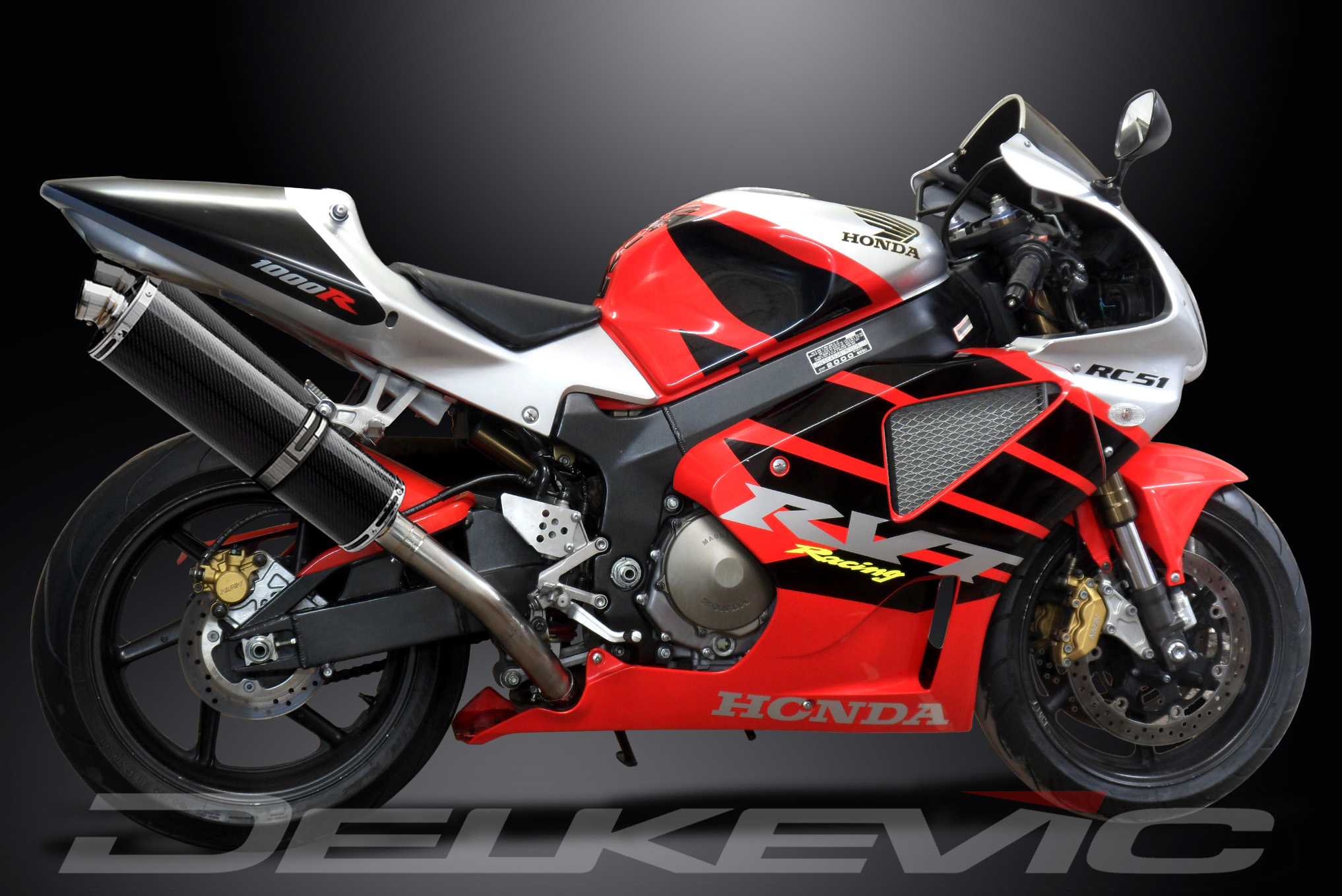 カーボンファイバーオーバルマフラー ★ honda rvt1000r vtr1000sp1