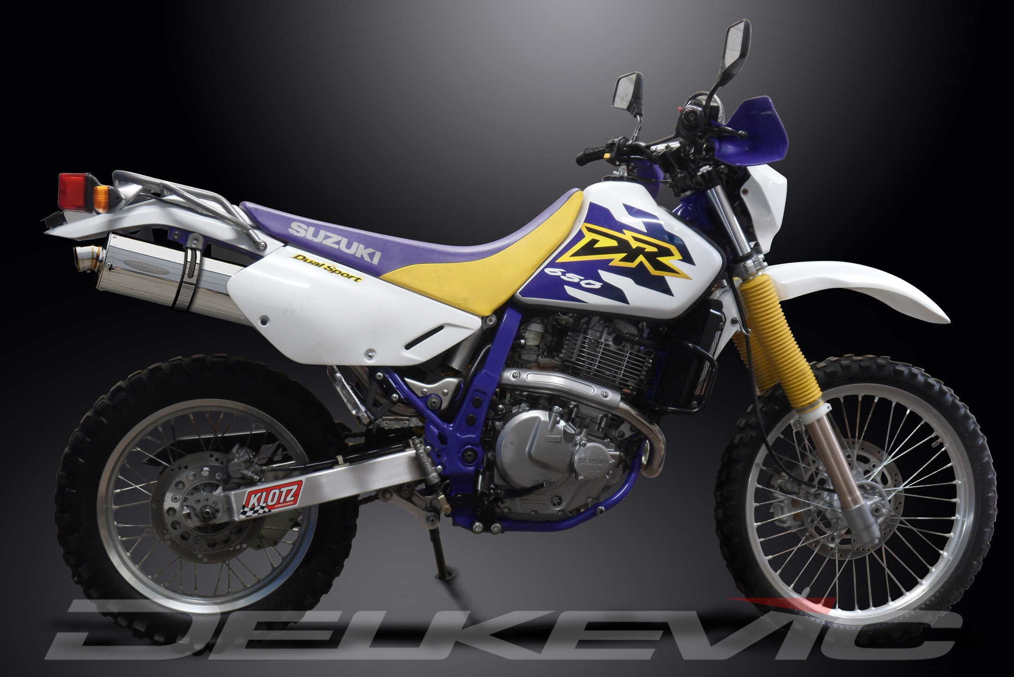 Suzuki DR650SE Full Exhaust 14" Stainless Oval Muffler 9613 14 15 16