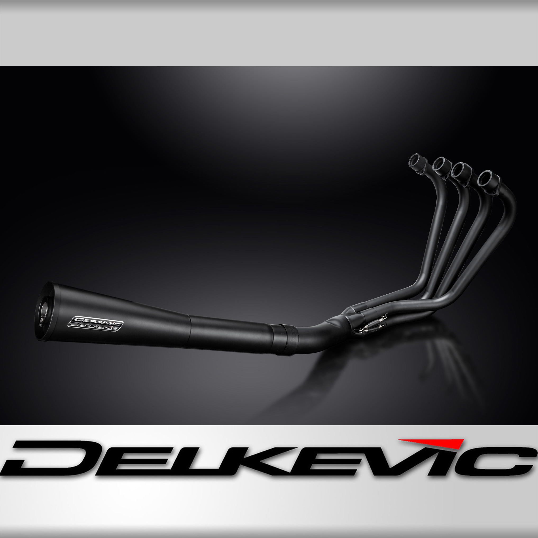Delkevic Ceramic Coated Black Complete Exhaust w/ Megaphone