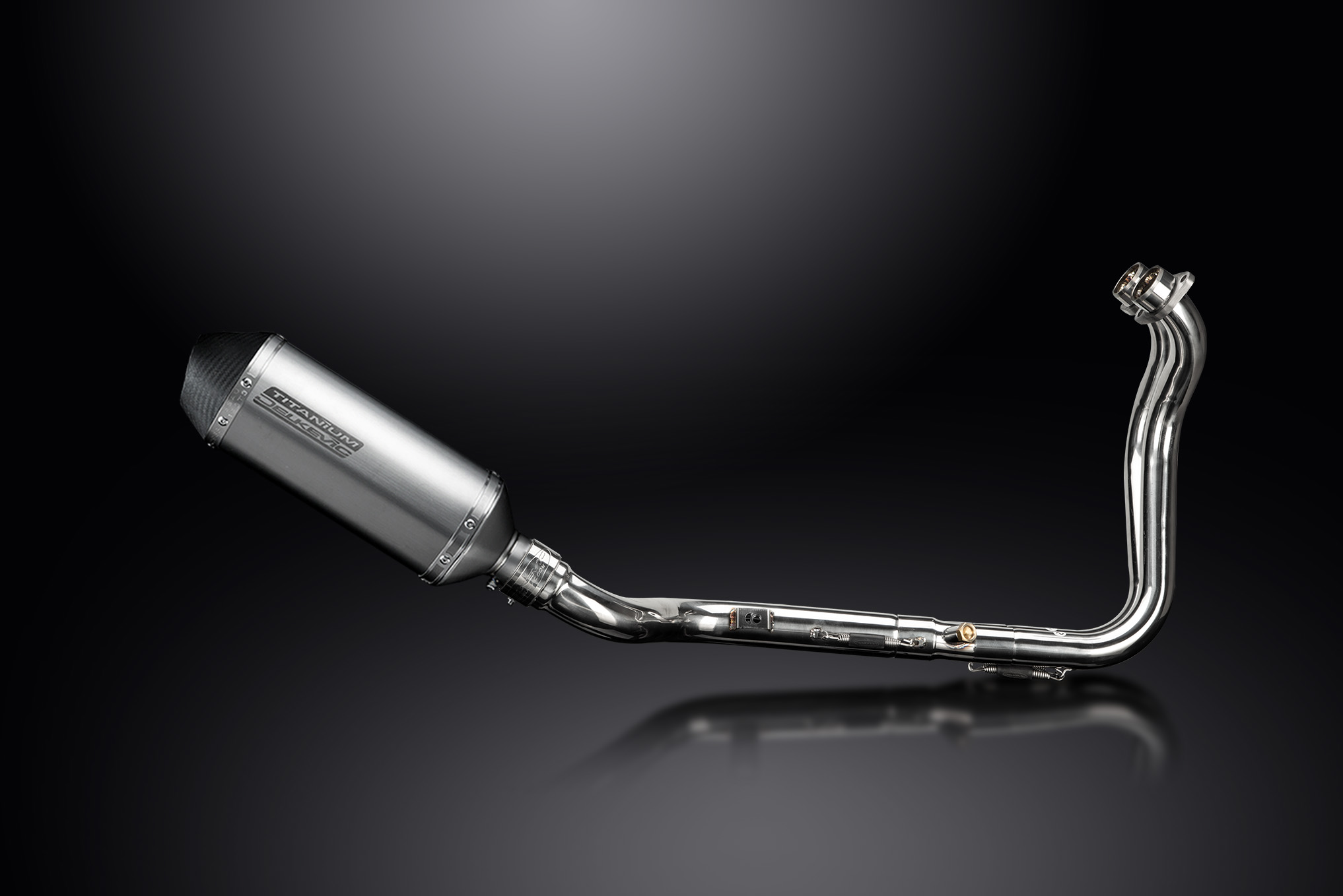 Delkevic Complete Exhaust with 10 Inch XOval Titanium Muffler for