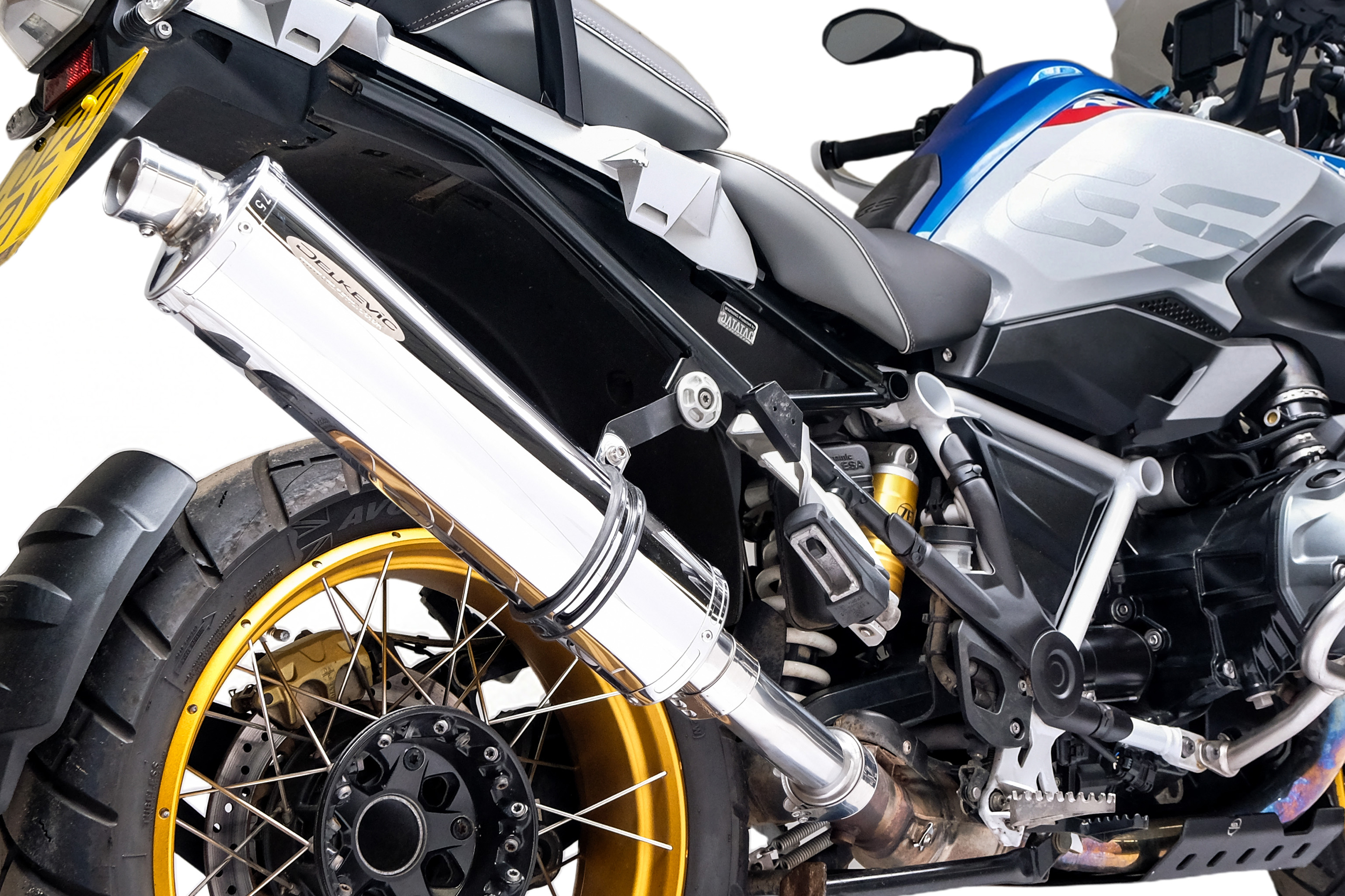 BMW R1250GS 2019-2023 Delkevic 18 Inch Oval Stainless Steel