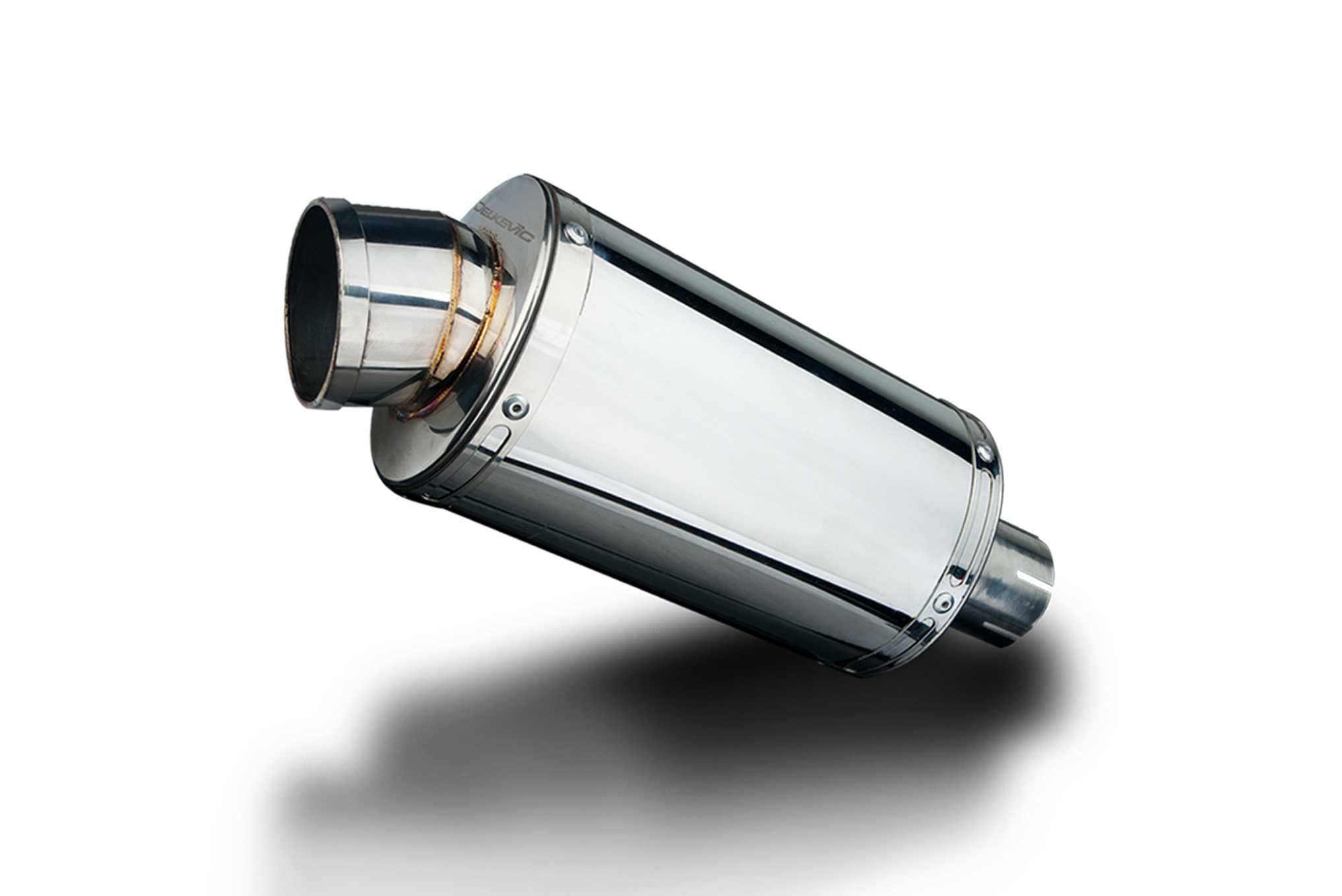 DELKEVIC EXHAUST SILENCER WITH REMOVABLE BAFFLE 225mm OVAL STAINLESS