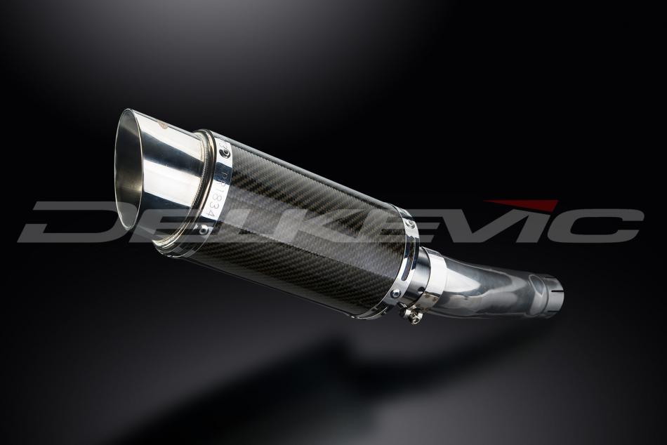 Delkevic MINI 200mm ROUND CARBON FIBRE SILENCER GSX R600 / 750 08 11