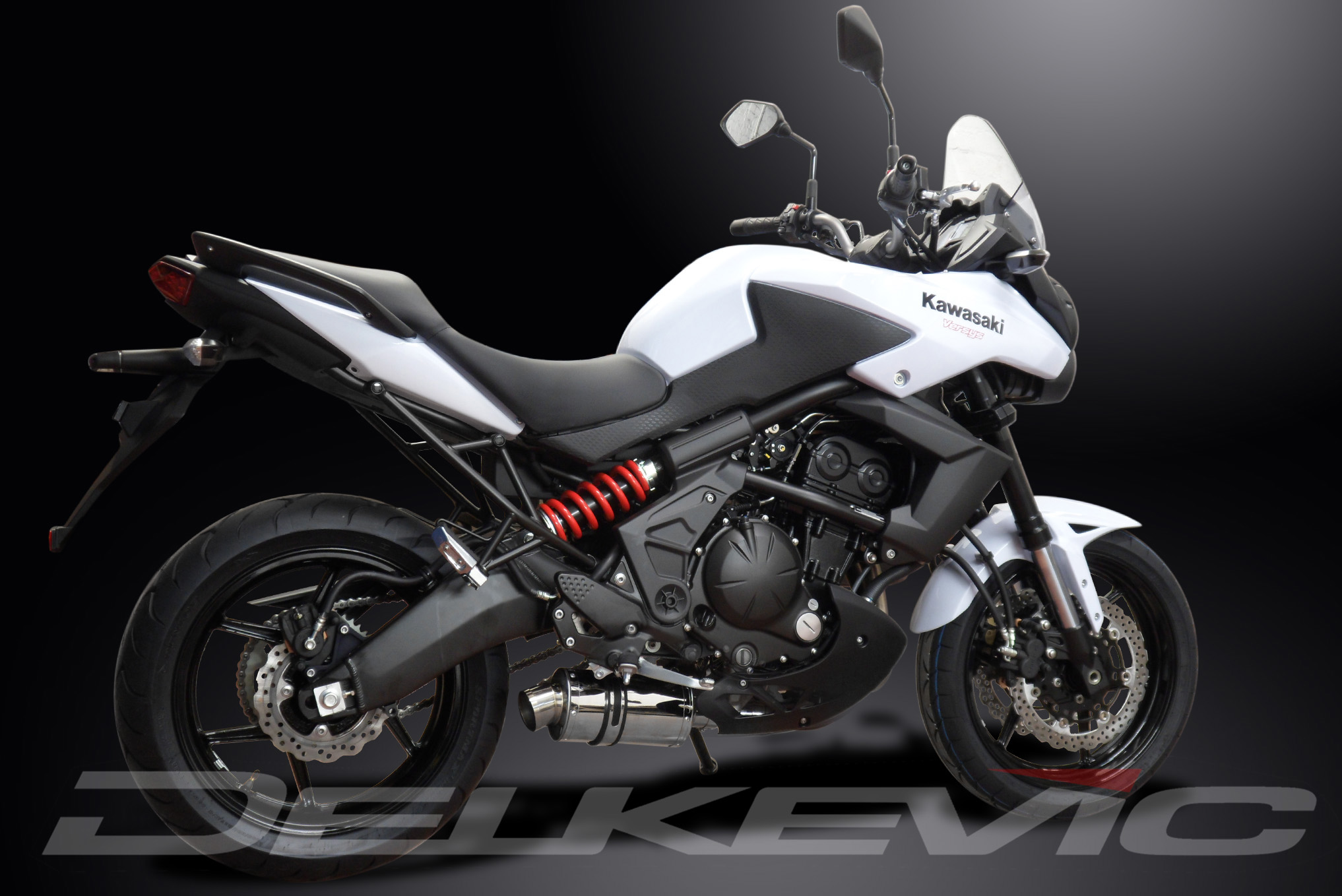 Delkevic 9" Oval Stainless Slip-On Exhaust Muffler For Kawasaki ER-6N / Ninja 650 / Versys
