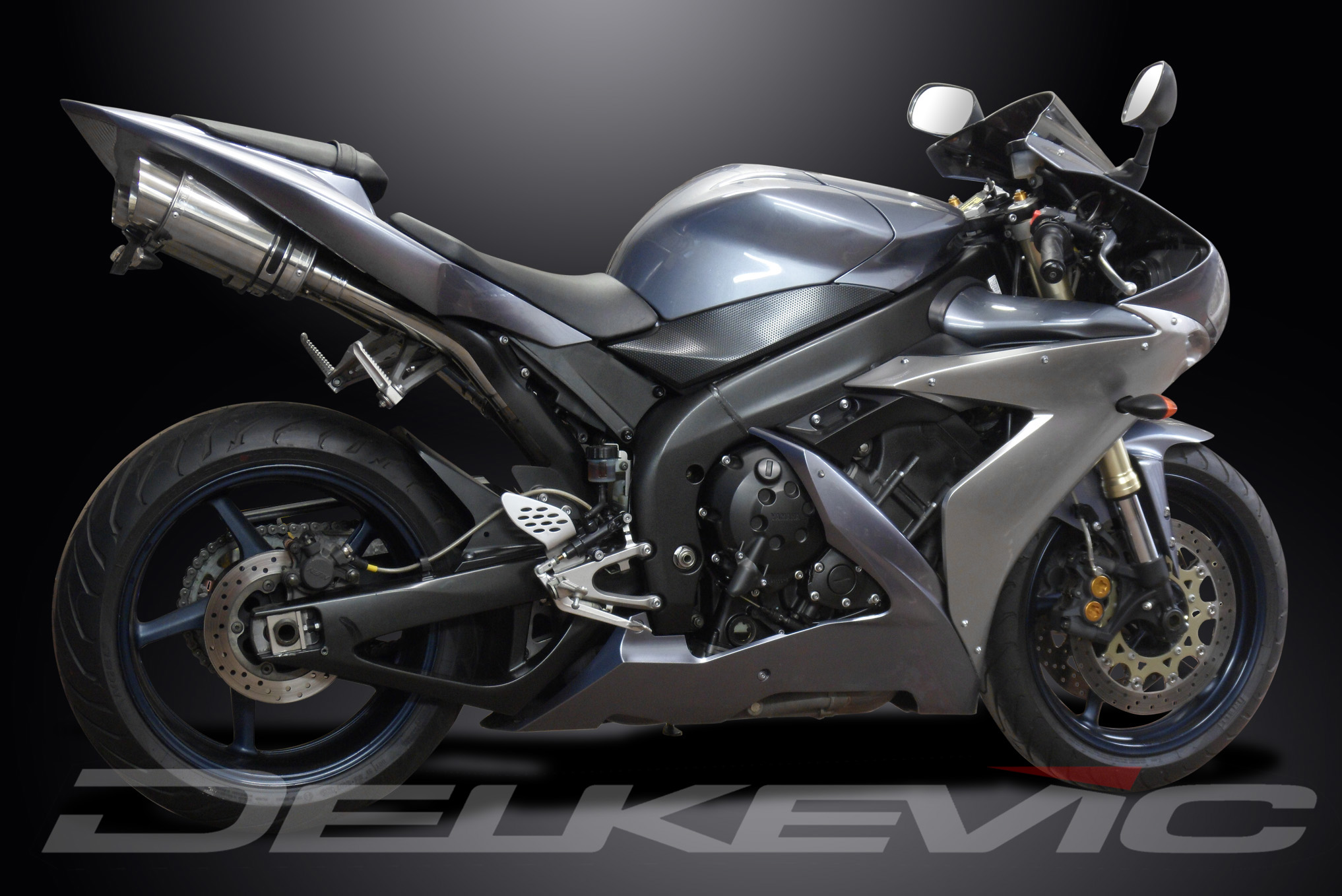 Yamaha YZFR1 YZF-R1 04-06 Slip On 8" Round Stainless Exhaust Muffler Kit & Pipes - Bild 5 von 6
