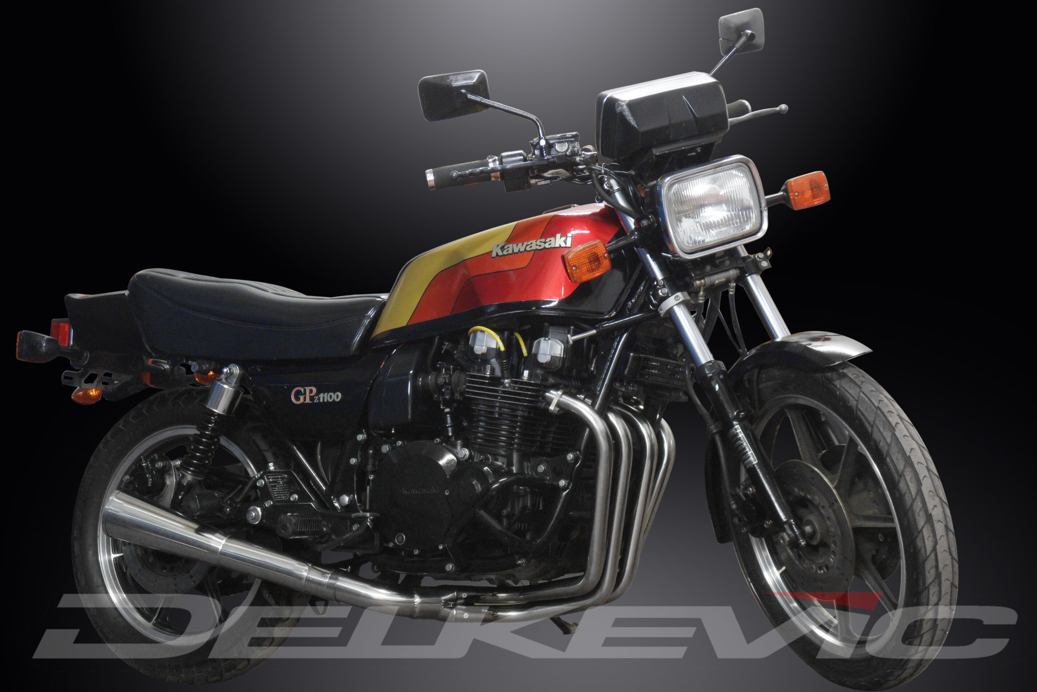 1981-1982 Kawasaki GPZ1100 B1-B2 Delkevic Stainless 4-1 Exhaust