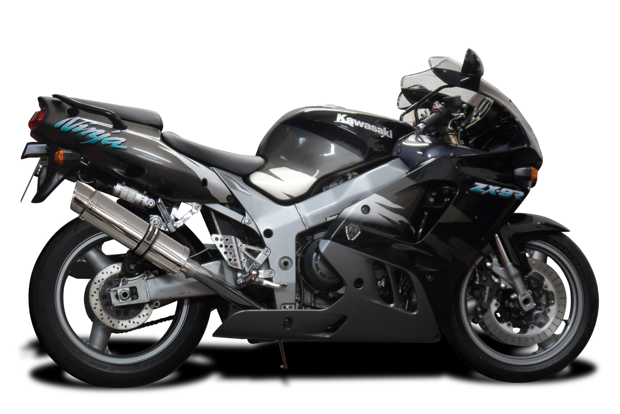 KAWASAKI ZX9R NINJA 1994-1997 350mm ROUND STAINLESS BSAU SILENCER