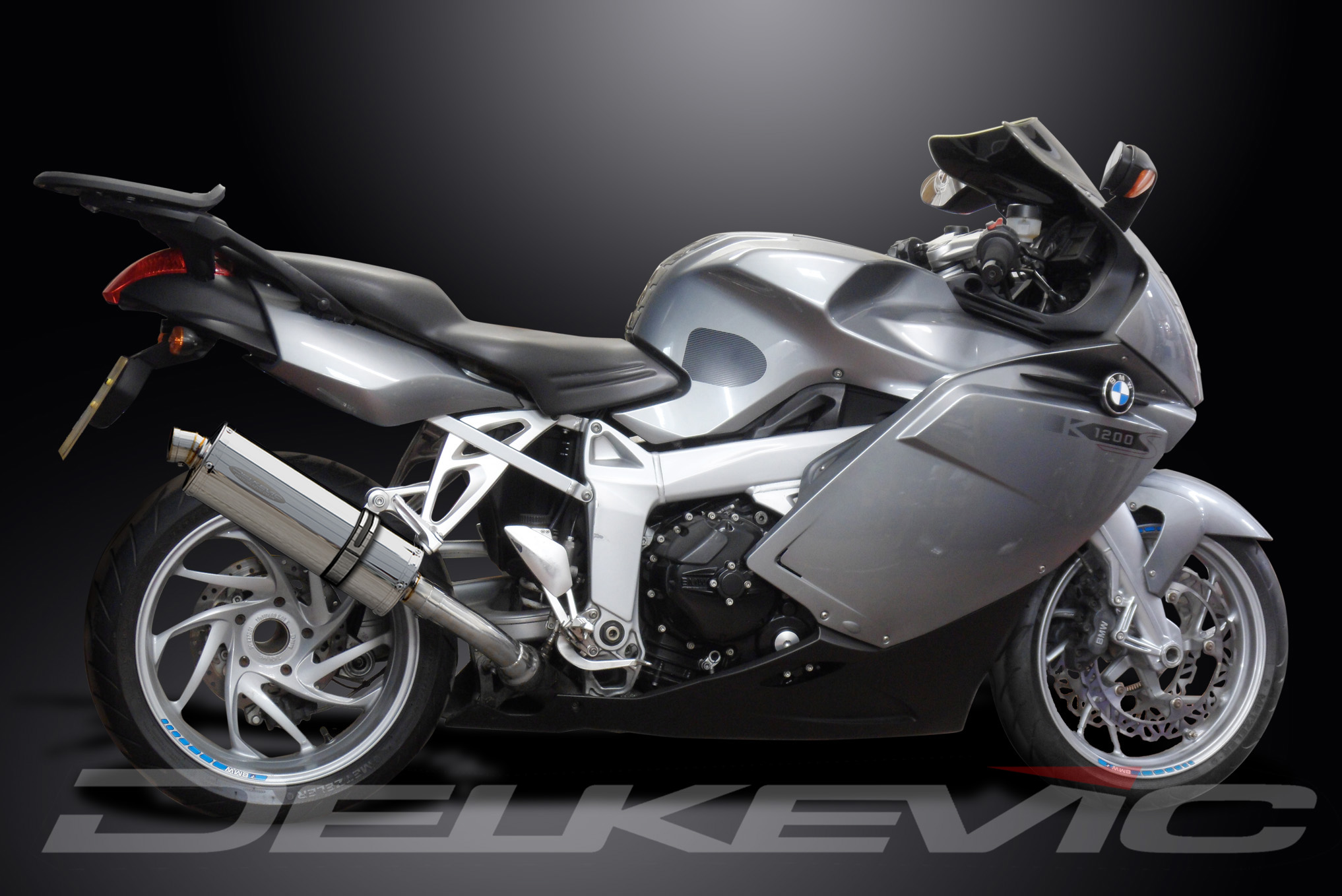 BMW K1200R SPORT 2005-2009 350mm OVAL CARBON BSAU SILENCER EXHAUST KIT