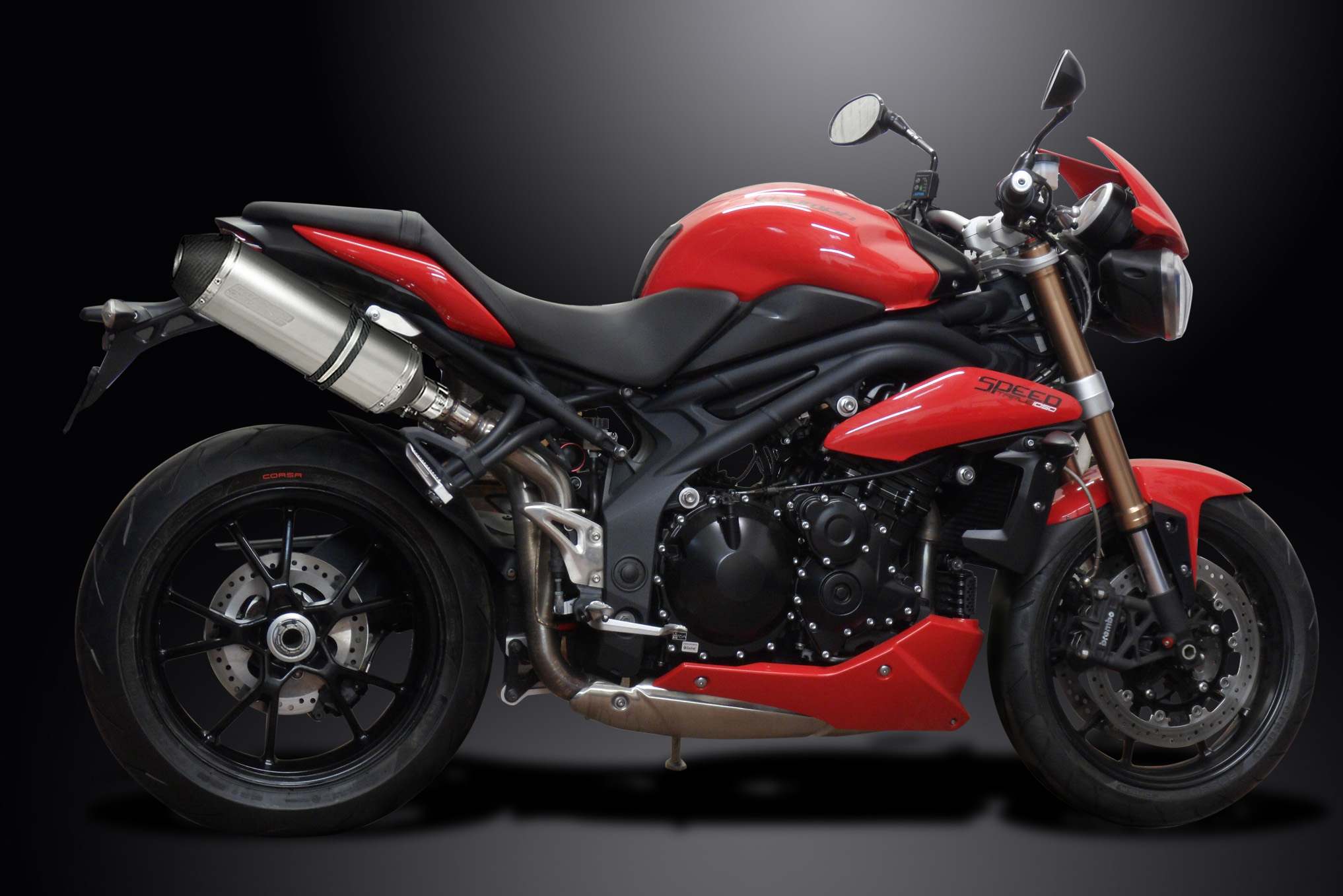 TRIUMPH SpeedTriple1050 Delkevic マフラー2本 Triumph Speed Triple 1050 05-10 Slip On 13.5