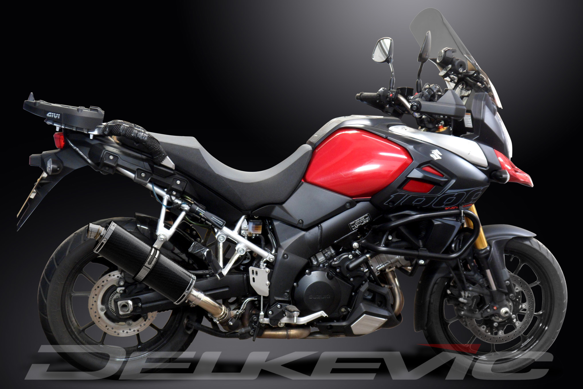 DL1000 V-STROM 2014-18 350mm CARBON ROAD LEGAL SILENCER KIT EXHAUST