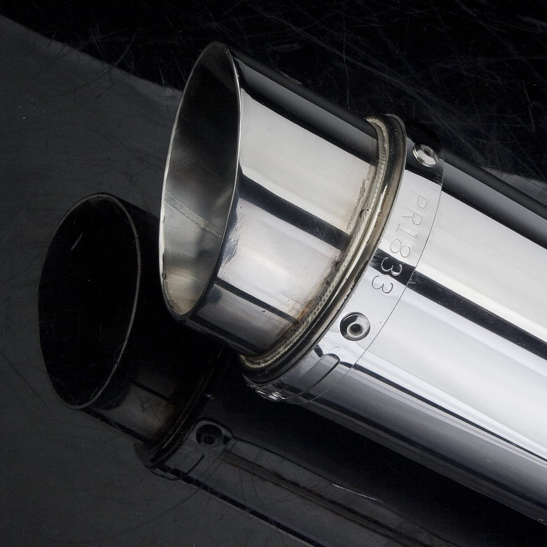DELKEVIC EXHAUST SILENCER WITH REMOVABLE BAFFLE 200mm ROUND STAINLESS